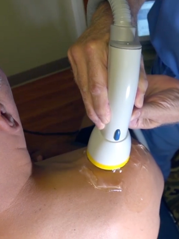 Softwave Therapy Houma in action for shoulder pain